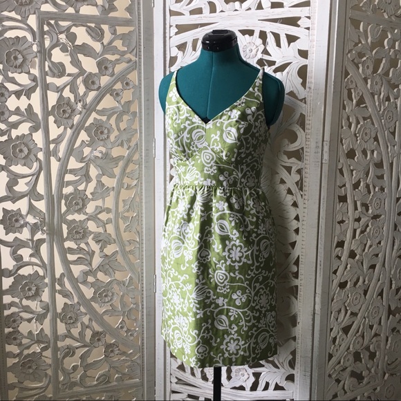ANN TAYLOR - SILK, Green, Floral, Party Dress - Picture 2 of 8